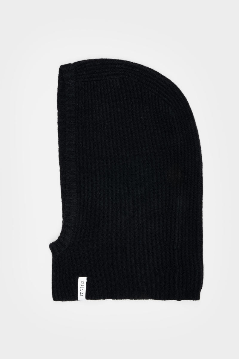 Rifo - Marika Unisex Recycled Cashmere Balaclava Black Ardesia uni - WERTE FREUNDE