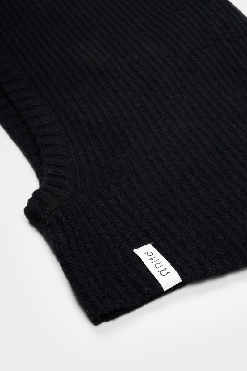 Rifo - Marika Unisex Recycled Cashmere Balaclava Black Ardesia uni - WERTE FREUNDE