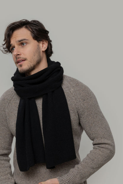 Rifo - Federico Recycled Cashmere Scarf Black Ardesia - WERTE FREUNDE
