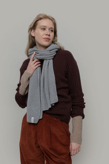 Rifo - Federico Recycled Cashmere Scarf Grey Calce - WERTE FREUNDE