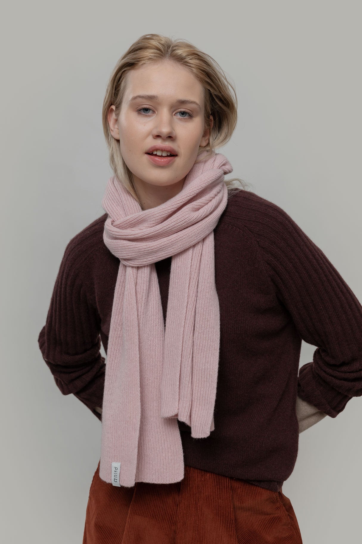 Rifo - Federico Recycled Cashmere Scarf Pink Blush - WERTE FREUNDE