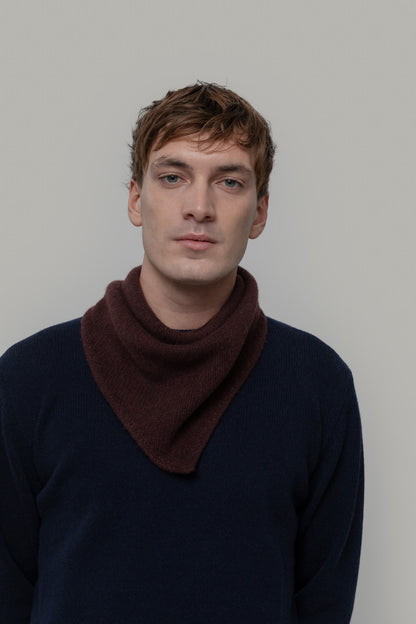 Rifo - Masha Unisex Recycled Cashmere Bandana Brown Caffè - WERTE FREUNDE