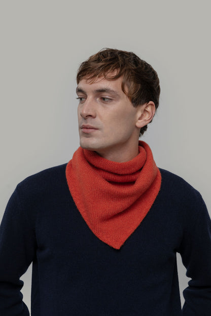 Rifo - Masha Unisex Recycled Cashmere Bandana Orange Siena - WERTE FREUNDE