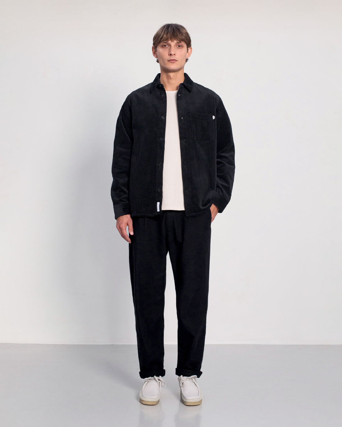 ROTHOLZ - Cord Casual Shirt Organic Cotton True Black - WERTE FREUNDE