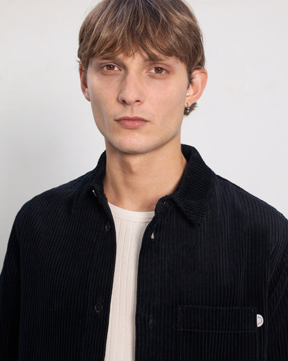ROTHOLZ - Cord Casual Shirt Organic Cotton True Black - WERTE FREUNDE