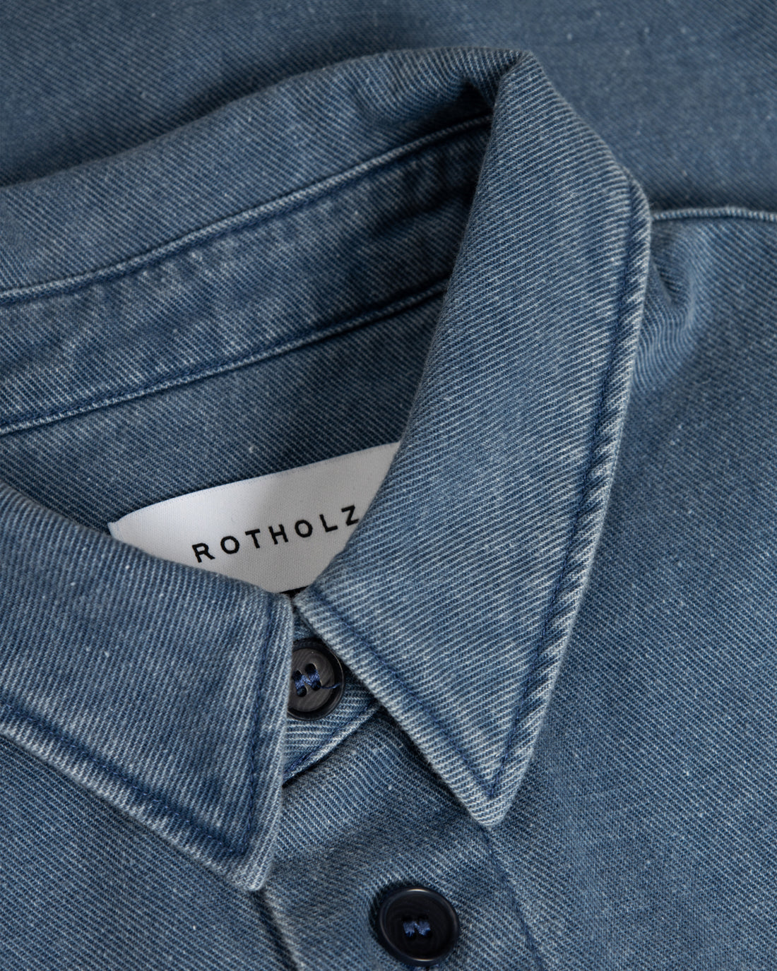 ROTHOLZ - Denim Casual Shirt Recycled Cotton Washed Denim - WERTE FREUNDE