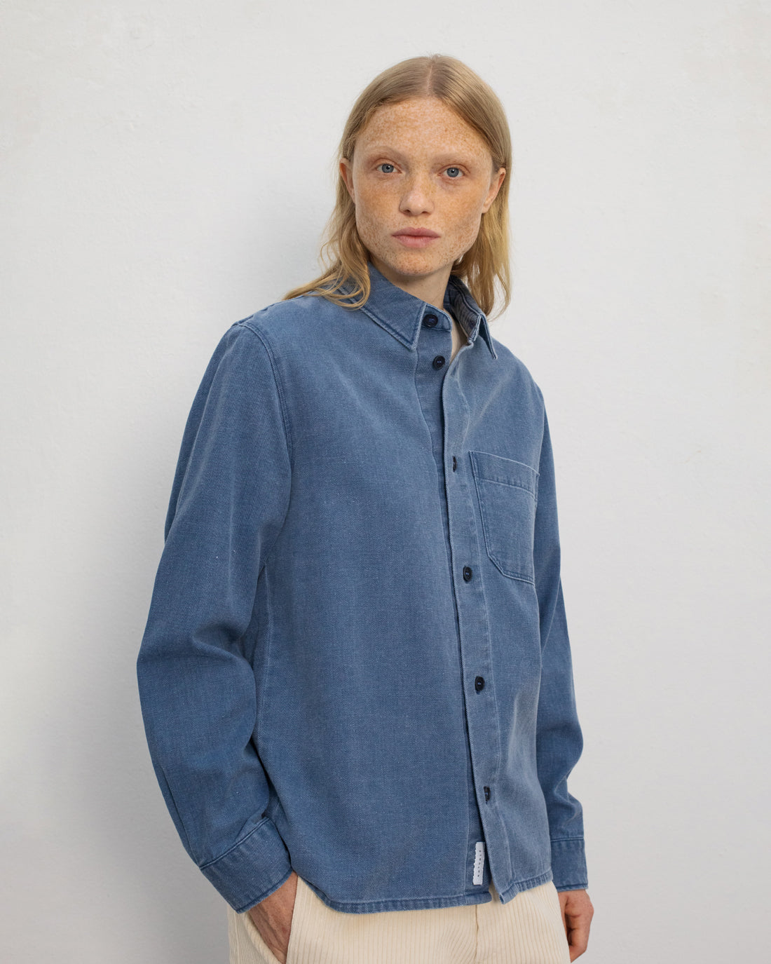 ROTHOLZ - Denim Casual Shirt Recycled Cotton Washed Denim - WERTE FREUNDE