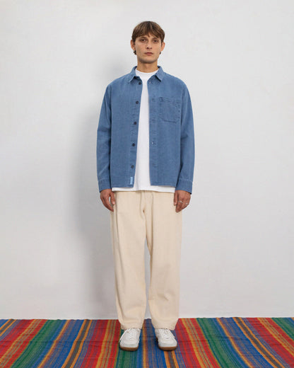 ROTHOLZ - Denim Casual Shirt Recycled Cotton Washed Denim - WERTE FREUNDE