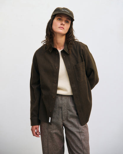 ROTHOLZ - Flannel Casual Shirt Organic Cotton Twill Brown - WERTE FREUNDE