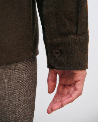 ROTHOLZ - Flannel Casual Shirt Organic Cotton Twill Brown - WERTE FREUNDE