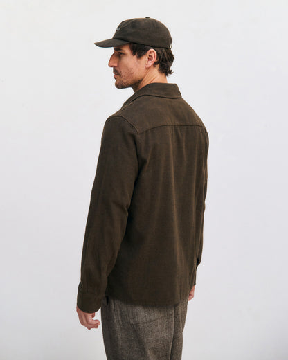 ROTHOLZ - Flannel Casual Shirt Organic Cotton Twill Brown - WERTE FREUNDE