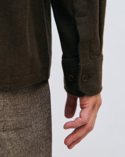 ROTHOLZ - Flannel Casual Shirt Organic Cotton Twill Brown - WERTE FREUNDE