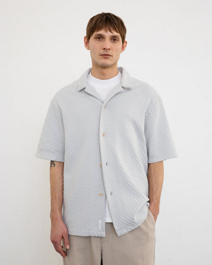 ROTHOLZ - Knit Bowling Shirt Moonlight Grey - WERTE FREUNDE