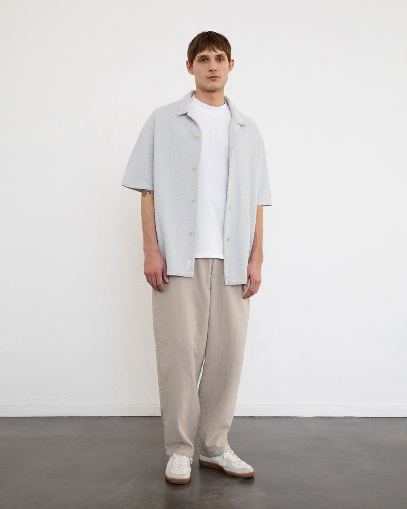 ROTHOLZ - Knit Bowling Shirt Moonlight Grey - WERTE FREUNDE