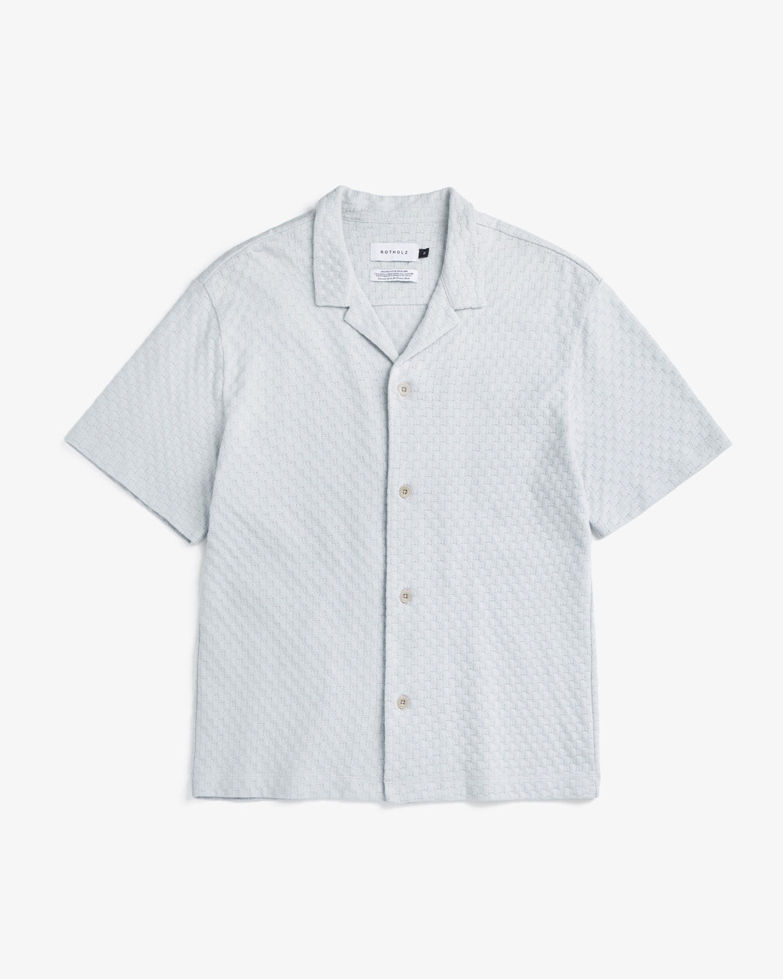 ROTHOLZ - Knit Bowling Shirt Moonlight Grey - WERTE FREUNDE