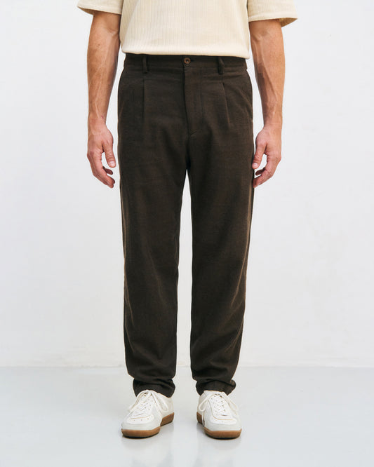 ROTHOLZ - Flannel Everyday Pant Organic Cotton Twill Brown - WERTE FREUNDE