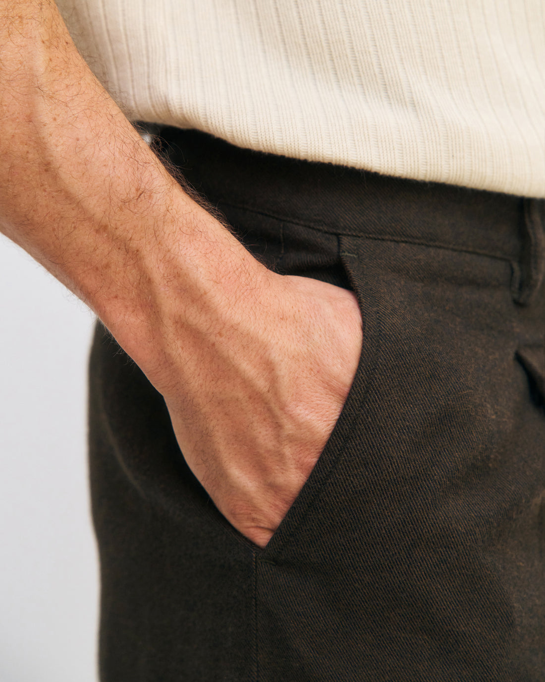 ROTHOLZ - Flannel Everyday Pant Organic Cotton Twill Brown - WERTE FREUNDE