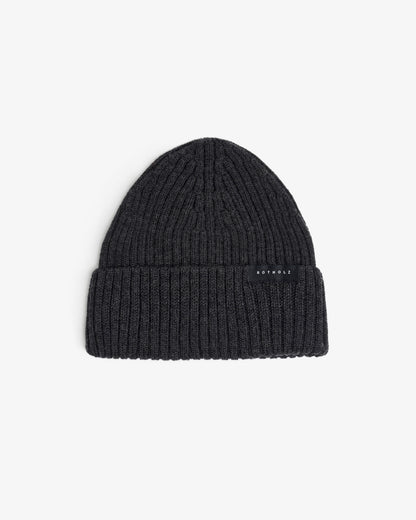 ROTHOLZ - Classic Ribbed Beanie Merino Wool Warm Anthracite - WERTE FREUNDE