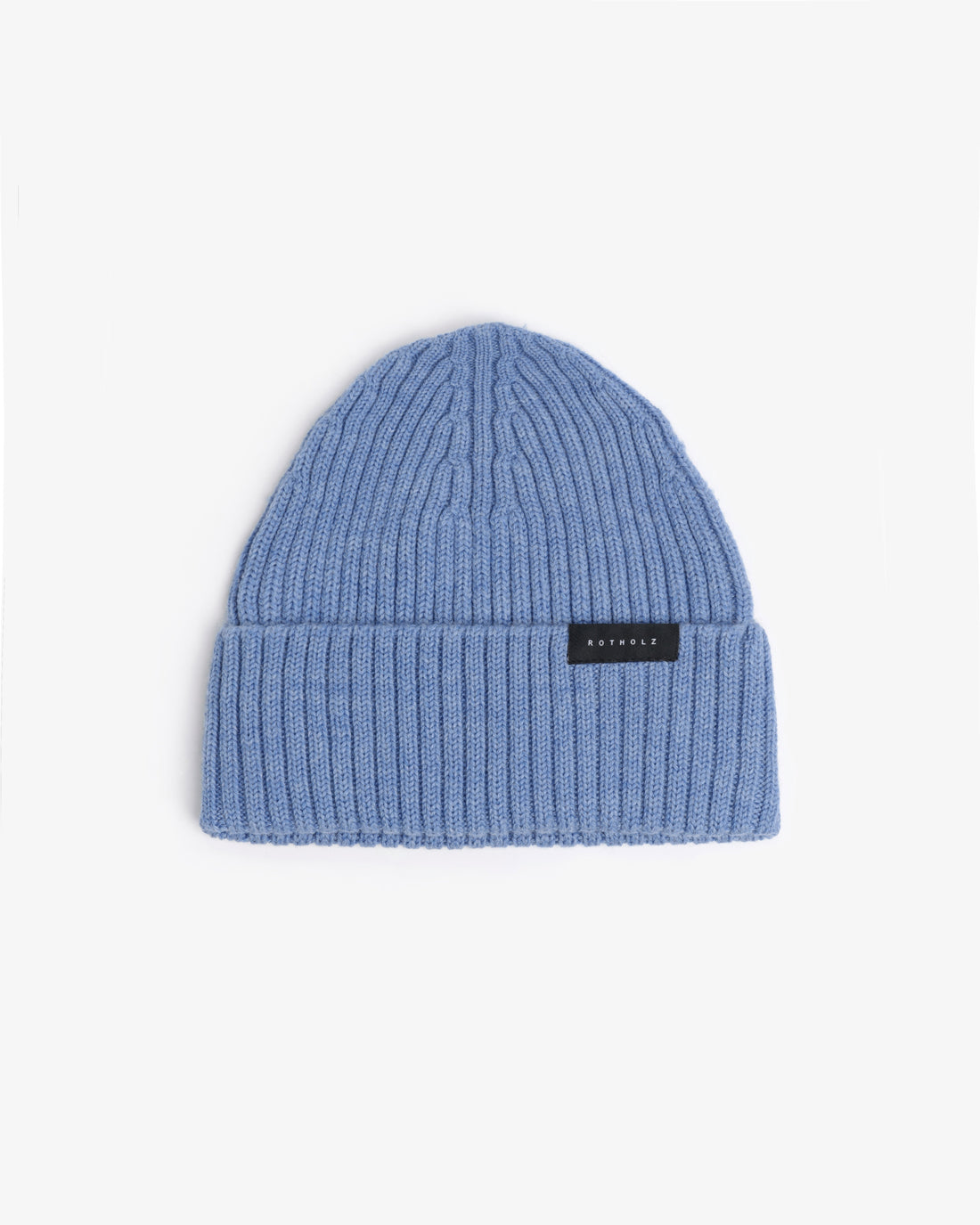 ROTHOLZ - Classic Ribbed Beanie Merino Wool Washed Blue - WERTE FREUNDE