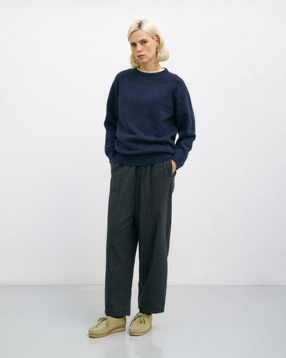 ROTHOLZ - Smiling Knit Sweater Wool-Blend Blue Melange - WERTE FREUNDE