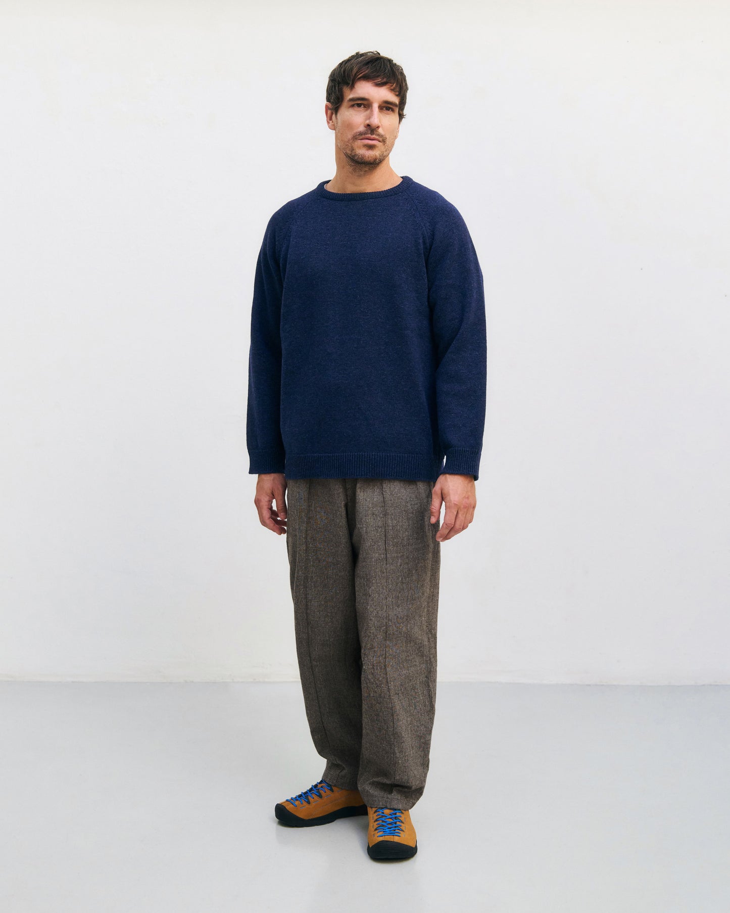 ROTHOLZ - Smiling Knit Sweater Wool-Blend Blue Melange - WERTE FREUNDE