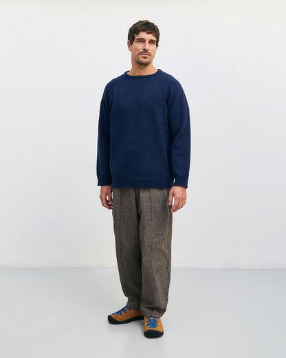 ROTHOLZ - Smiling Knit Sweater Wool-Blend Blue Melange - WERTE FREUNDE