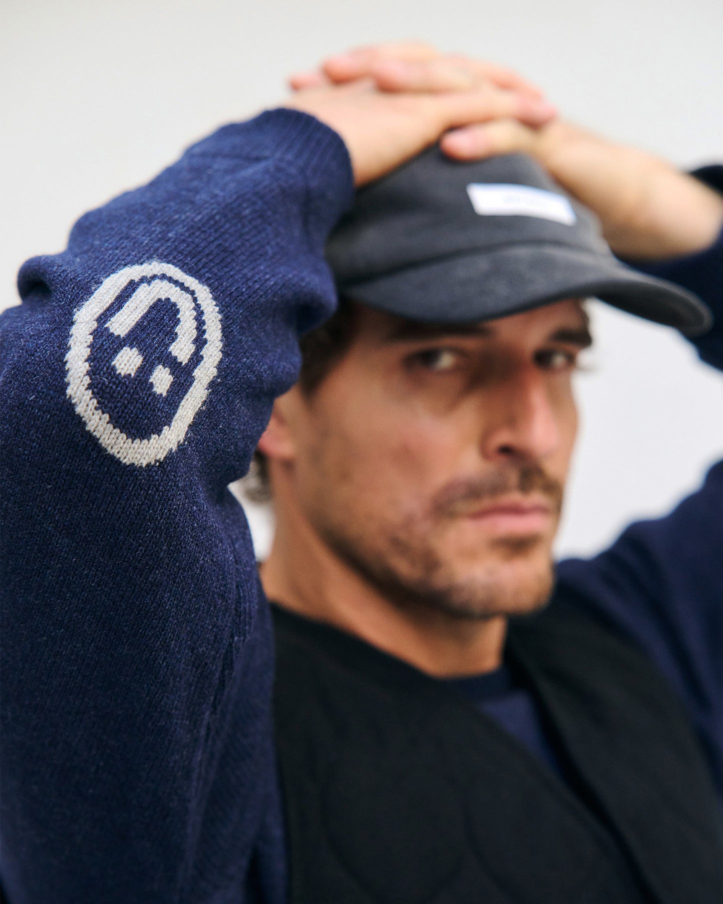 ROTHOLZ - Smiling Knit Sweater Wool-Blend Blue Melange - WERTE FREUNDE