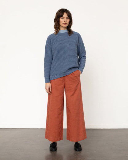 ROTHOLZ - Loose Knit Sweatshirt Denim Blue - WERTE FREUNDE