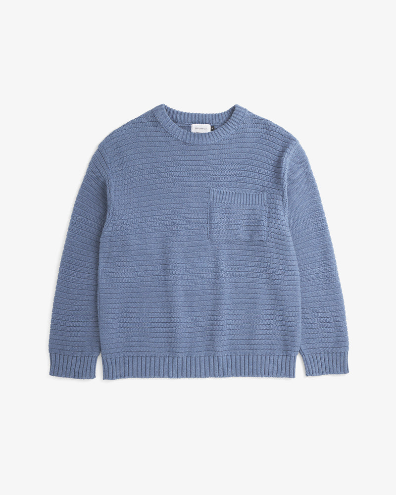 ROTHOLZ - Loose Knit Sweatshirt Denim Blue - WERTE FREUNDE