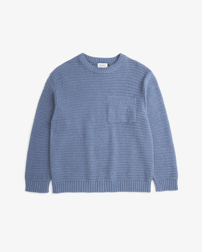 ROTHOLZ - Loose Knit Sweatshirt Denim Blue - WERTE FREUNDE