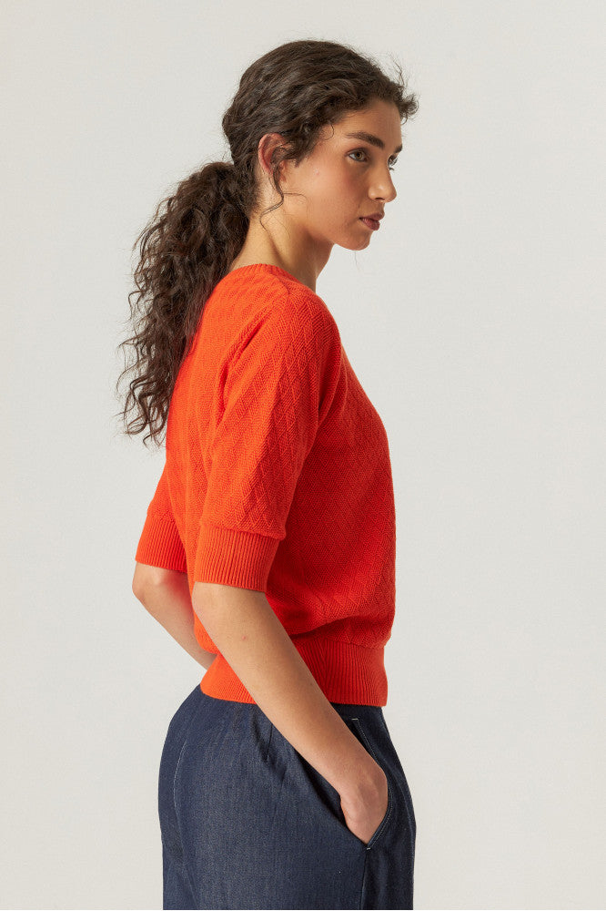 SKFK - MUIKE SWEATER TILE RED - WERTE FREUNDE