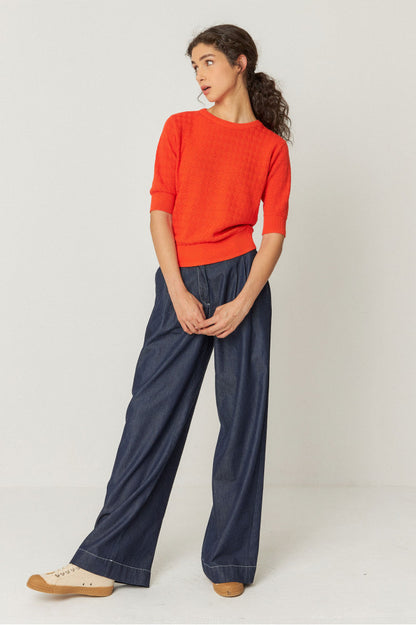 SKFK - MUIKE SWEATER TILE RED - WERTE FREUNDE