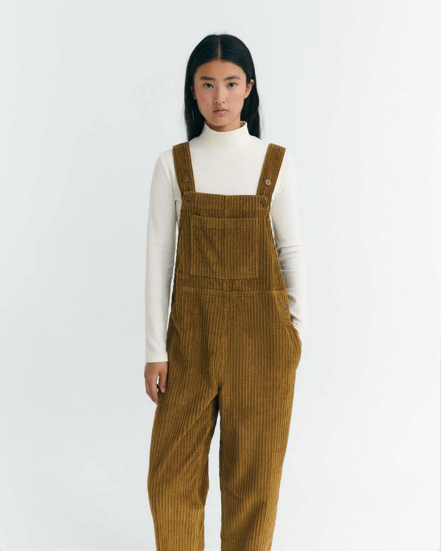 Thinking MU - LIGHT OAK CORDUROY LUZ JUMPSUIT BROWN - WERTE FREUNDE