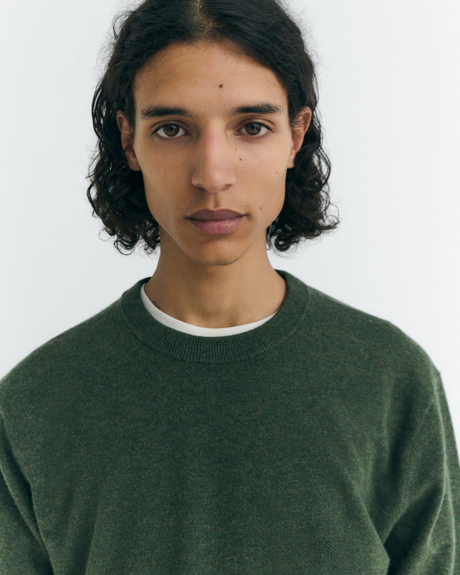 Thinking MU - DARK GREEN LUCIEN KNITTED SWEATER GREEN - WERTE FREUNDE