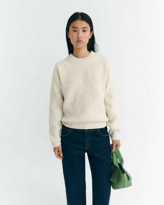 Thinking MU - ECRU CARMEN KNITTED SWEATER ECRU - WERTE FREUNDE