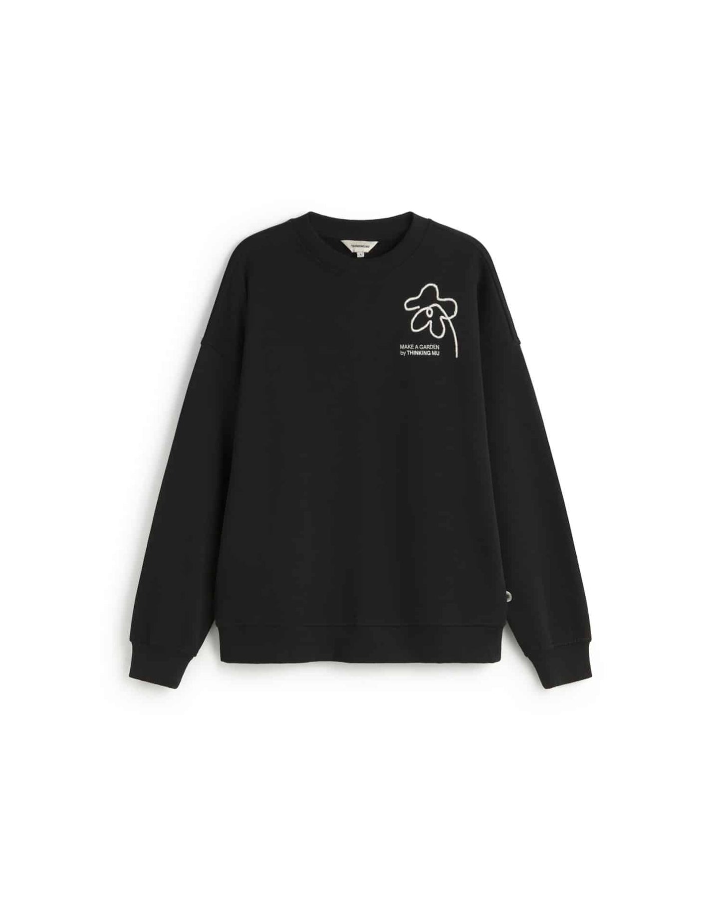 Thinking MU - FLOWER ROPE BLACK JIMENA SWEATSHIRT BLACK - WERTE FREUNDE