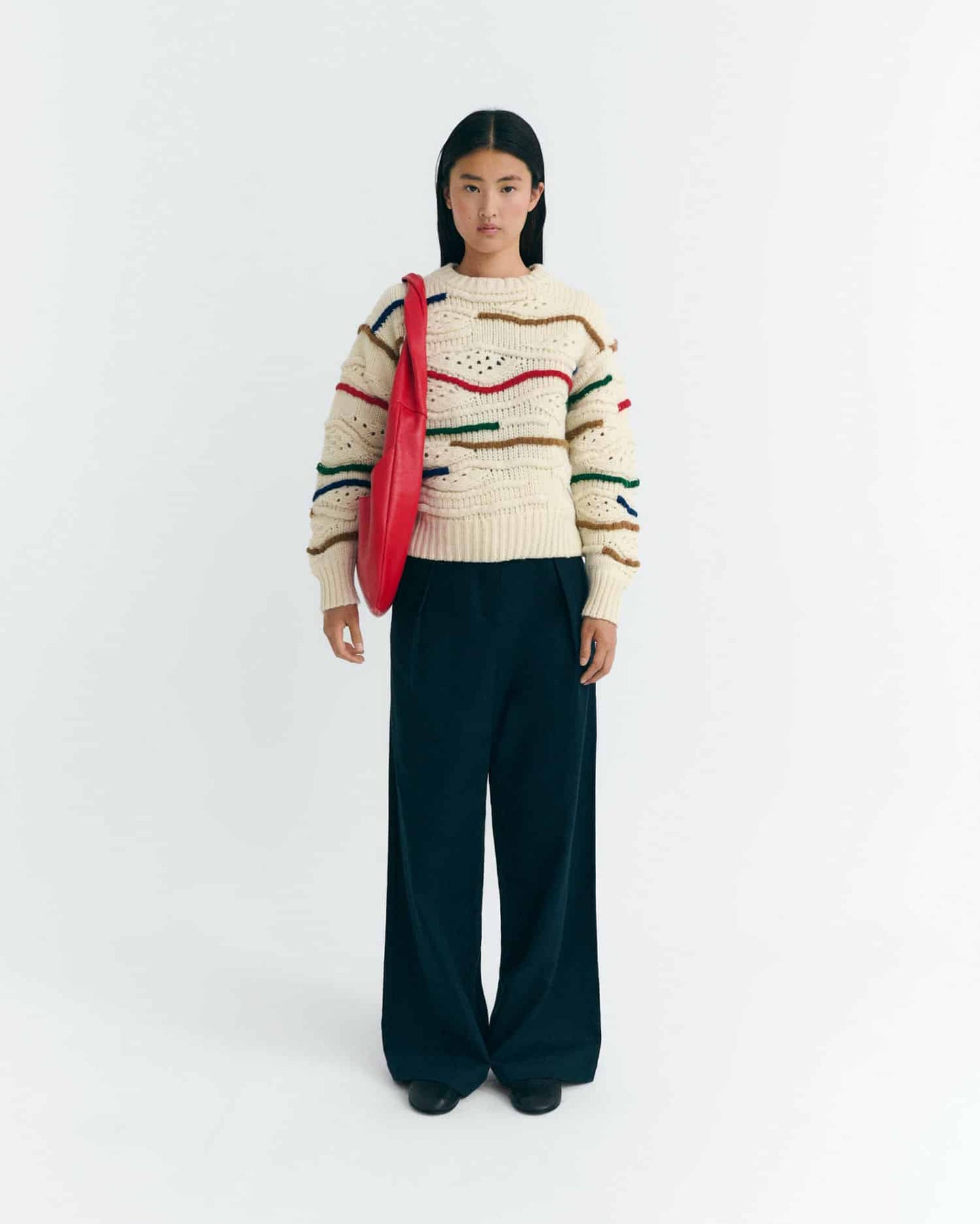 Thinking MU - MULTICOLOR MACRAME CANDELA KNITTED SWEATER MULTICOLOR - WERTE FREUNDE