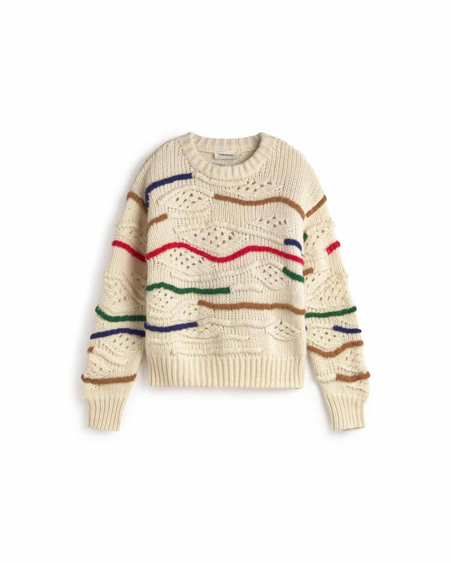 Thinking MU - MULTICOLOR MACRAME CANDELA KNITTED SWEATER MULTICOLOR - WERTE FREUNDE