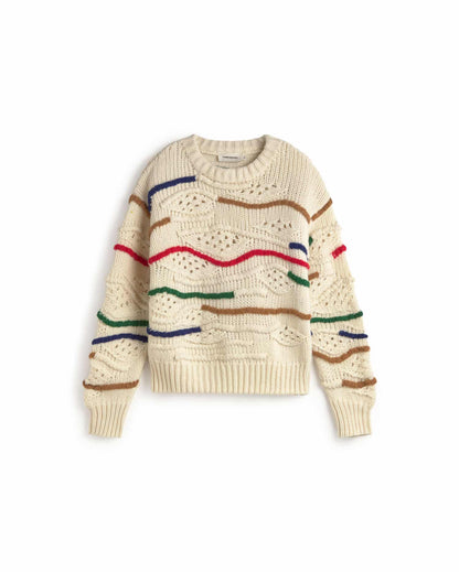 Thinking MU - MULTICOLOR MACRAME CANDELA KNITTED SWEATER MULTICOLOR - WERTE FREUNDE
