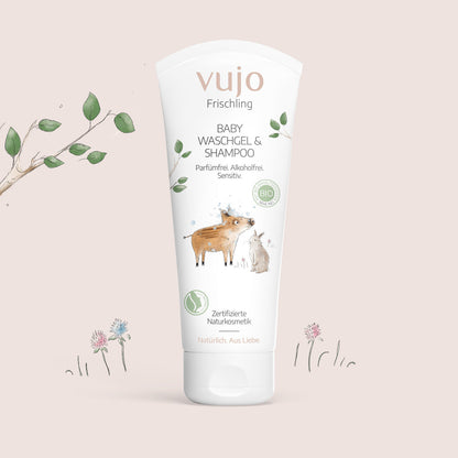 vujo - Baby Waschgel & Shampoo 200ml - WERTE FREUNDE