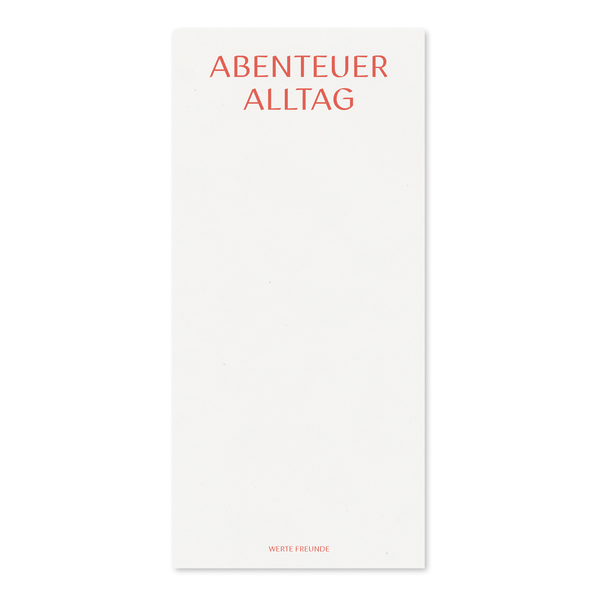 WERTE FREUNDE Papier - Block Abenteuer Alltag DIN LANG 50 Blatt - WERTE FREUNDE
