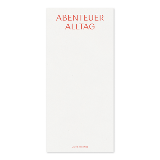 WERTE FREUNDE Papier - Block Abenteuer Alltag DIN LANG 50 Blatt - WERTE FREUNDE