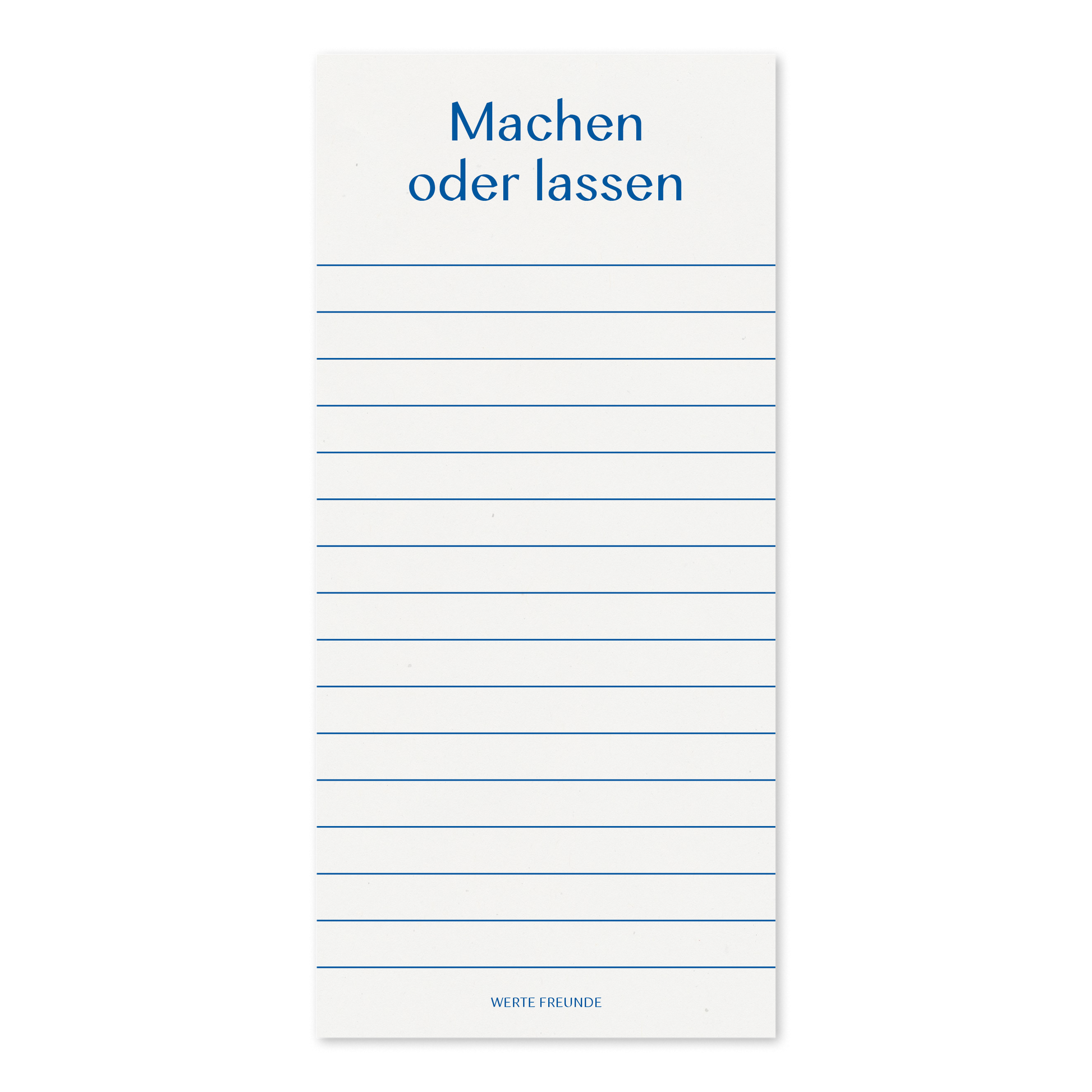 WERTE FREUNDE Papier - Block Machen oder lassen DIN LANG 50 Blatt - WERTE FREUNDE