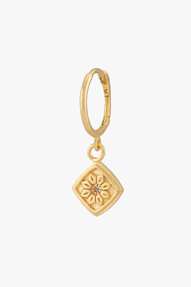 WILDTHINGS - Azulejo Hoop  Earring Gold Plated 1 Stl. - WERTE FREUNDE