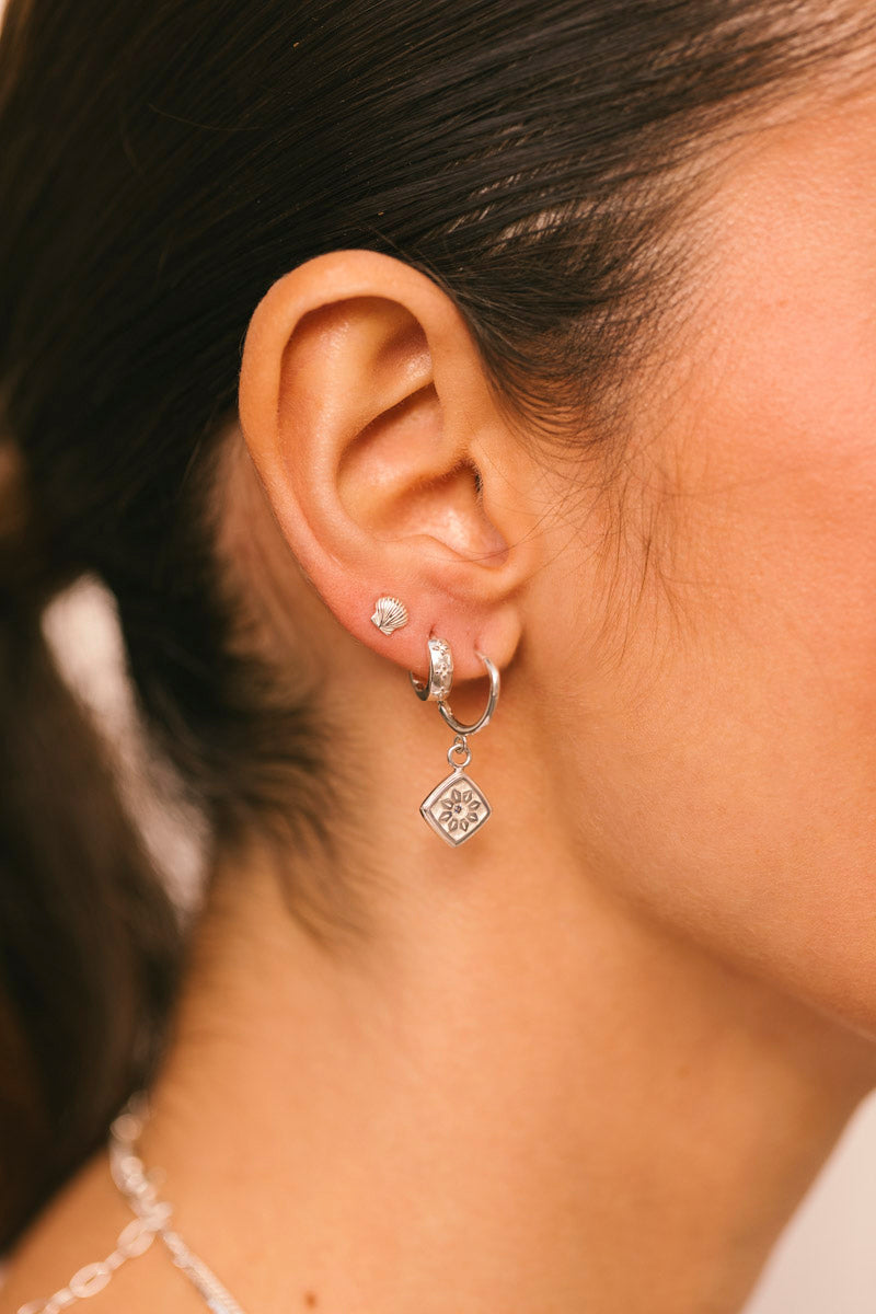 WILDTHINGS - Azulejo Hoop Earring Silver 1 Stk. - WERTE FREUNDE