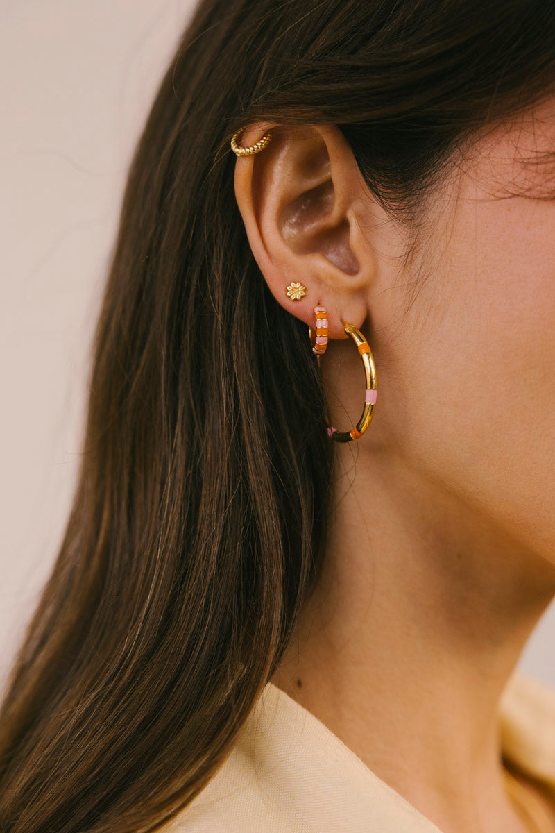 WILDTHINGS - Classic Sunrise Hoop Gold Plated  1 Paar - WERTE FREUNDE