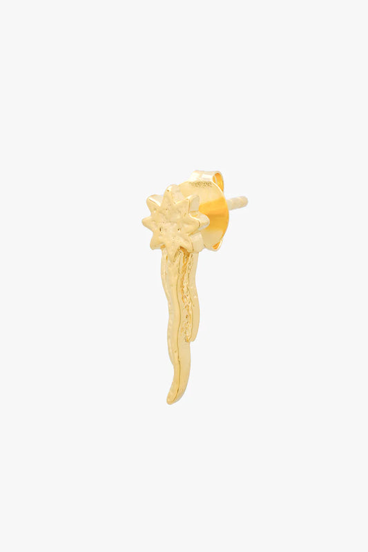 WILDTHINGS - Falling Star Stud Gold Plated 1 St. - WERTE FREUNDE