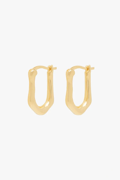 WILDTHINGS - Organic oval hoop gold plated (10mm) 1 Paar - WERTE FREUNDE
