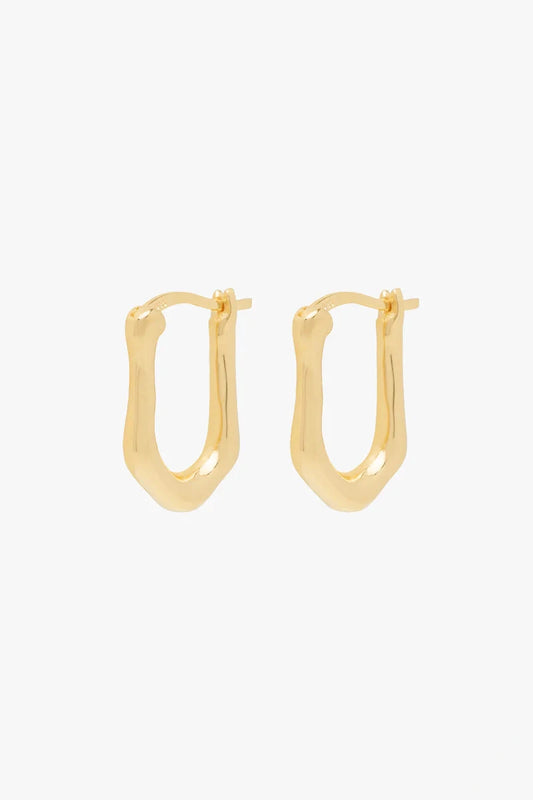 WILDTHINGS - Organic oval hoop gold plated (10mm) 1 Paar - WERTE FREUNDE