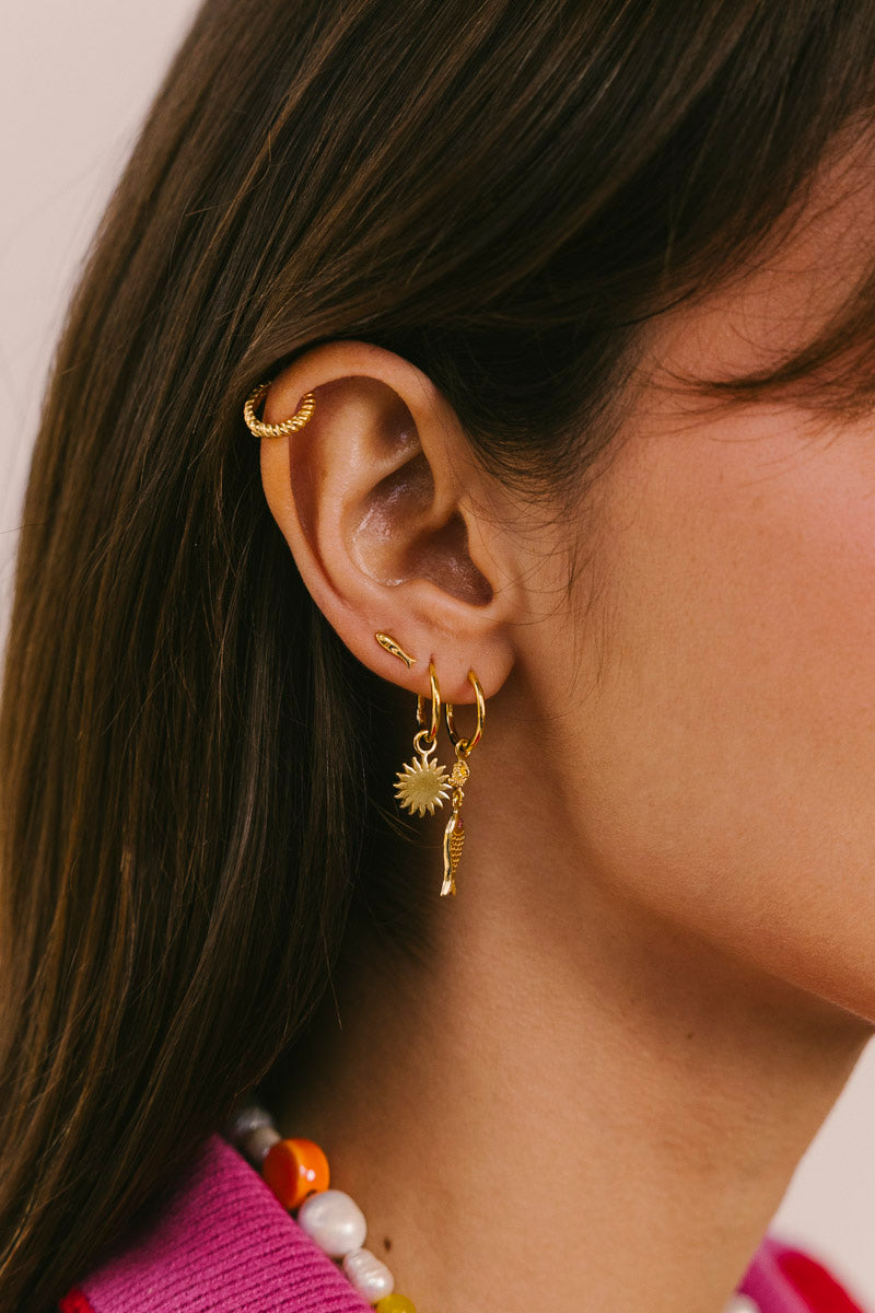 WILDTHINGS - Under The Sun Hoop Gold Plated 1 Stk. - WERTE FREUNDE